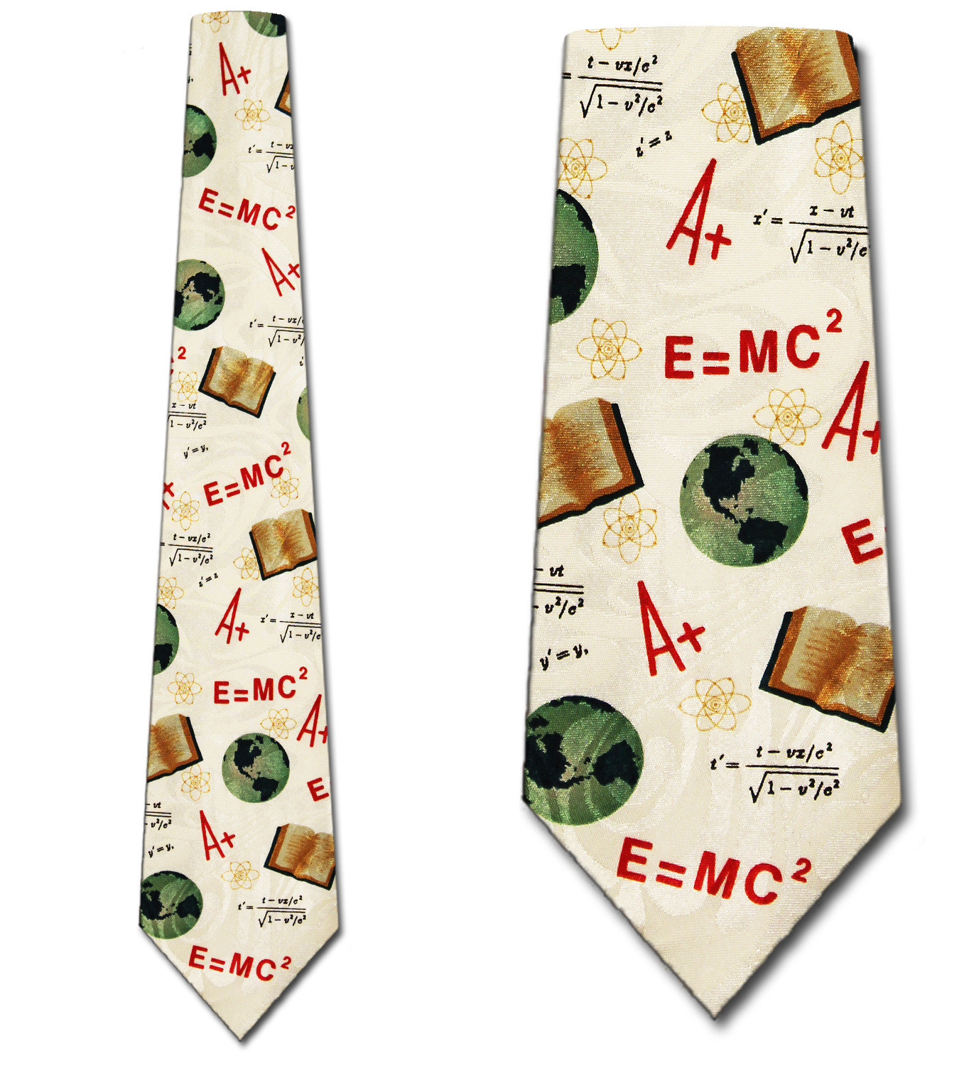 973-100: E=mc2 Ties Science Neckties Cream by Steven Harris