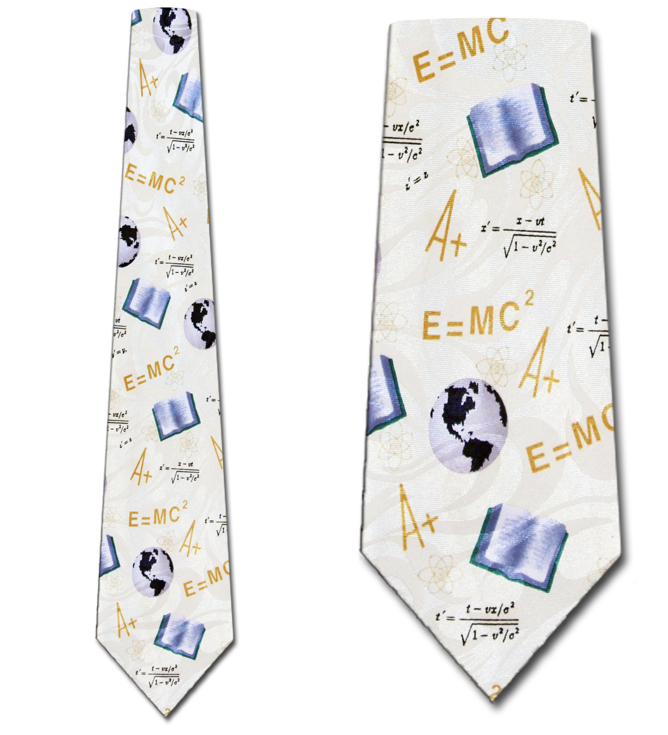 973-102: E=mc2 Ties White Science Neckties by Steven Harris