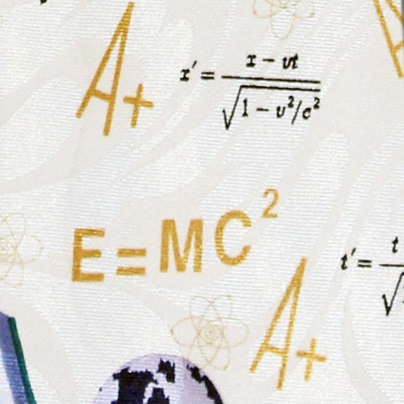 973-102: E=mc2 Ties White Science Neckties by Steven Harris