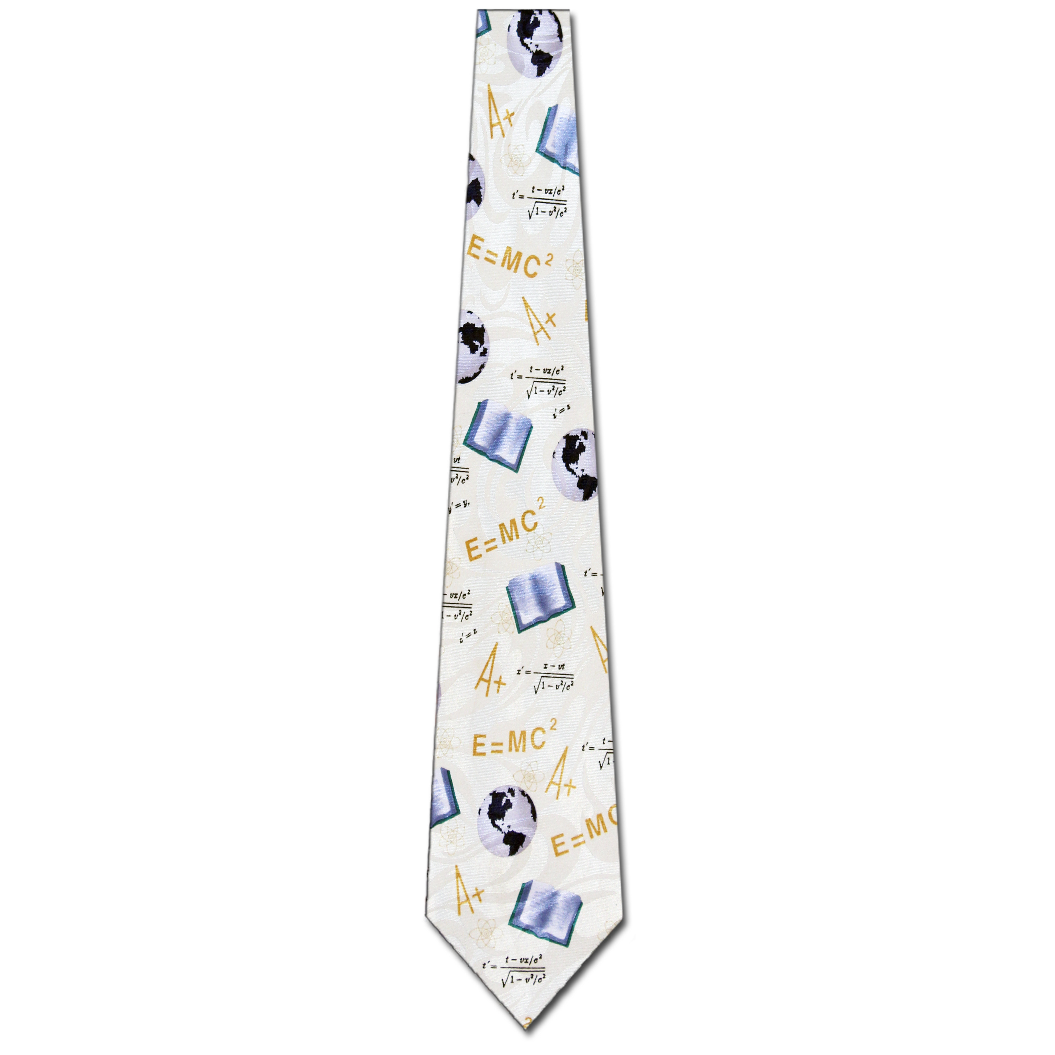 973-102: E=mc2 Ties White Science Neckties by Steven Harris at Abcties.com