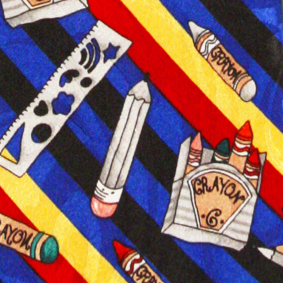 975-100: Crayon Ties School Neckties Black Rainbow by Steven Harris