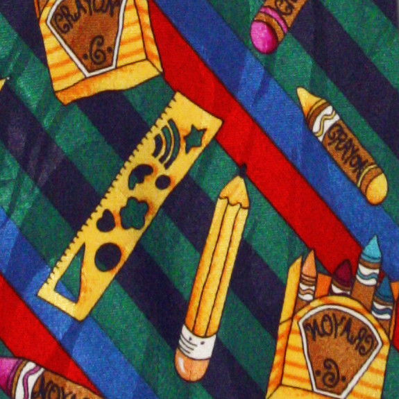 975-102: Crayon Ties School Neckties Navy Rainbow by Steven Harris