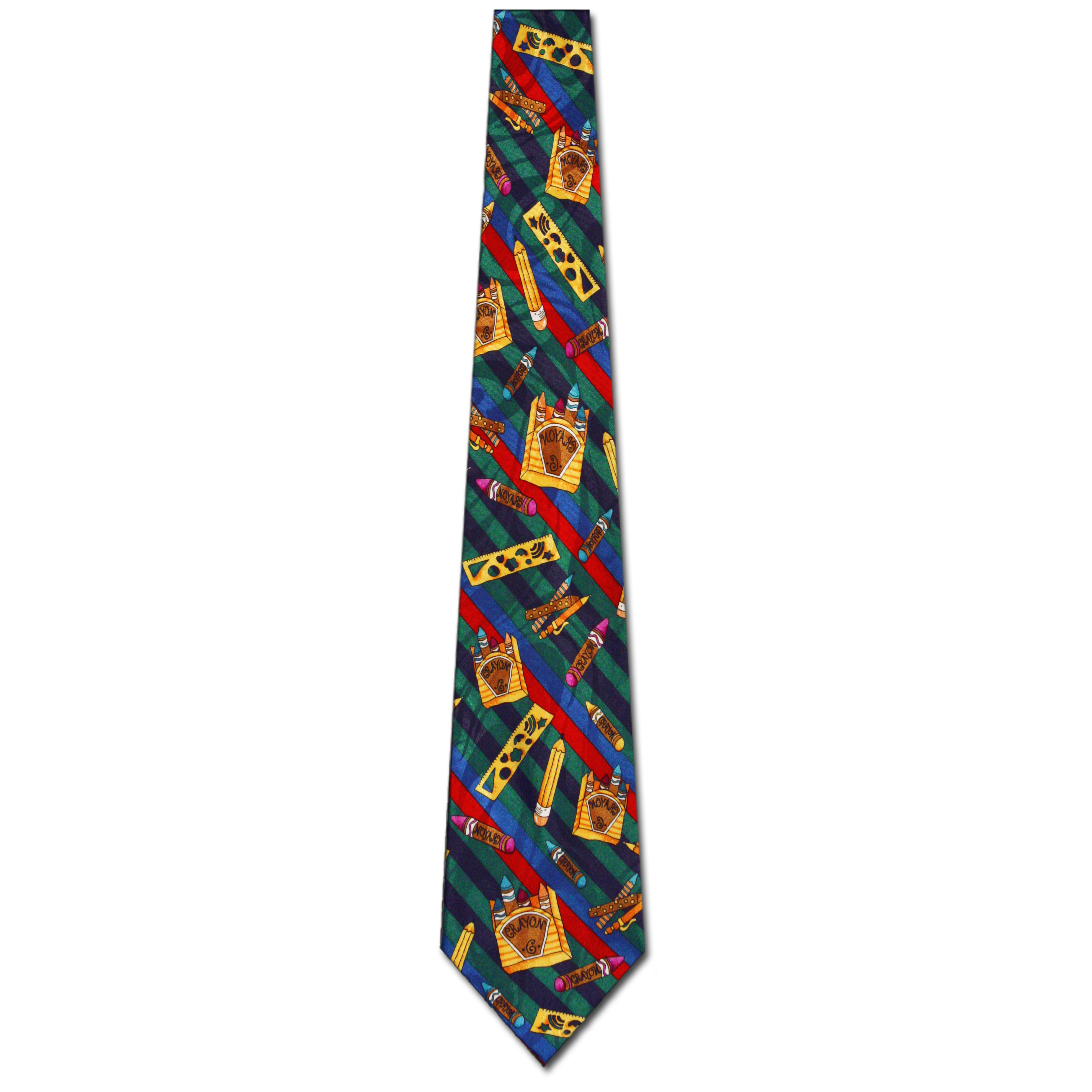 975-102: Crayon Ties School Neckties Navy Rainbow by Steven Harris at Abcties.com