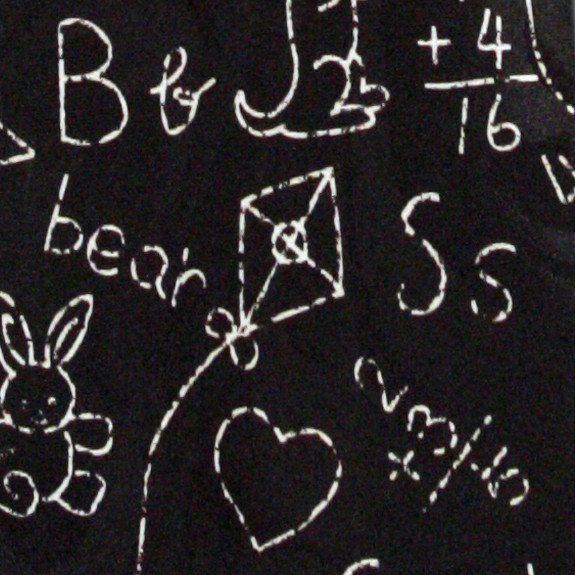 976-100: Childrens Drawings Tie School Kids Teacher Neckties Black by Steven Harris