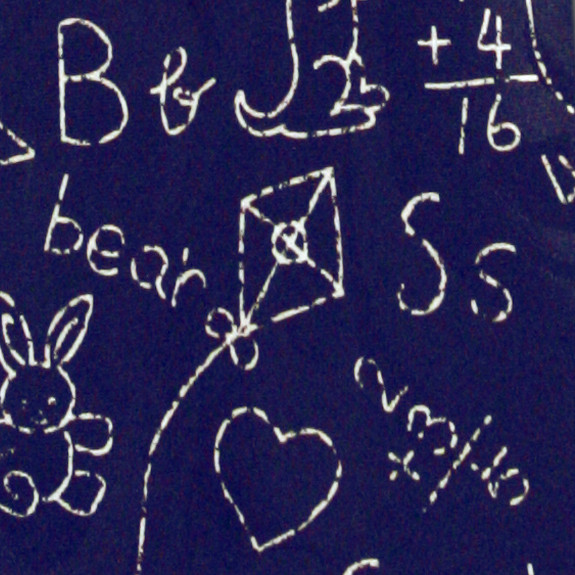 976-102: Childrens Drawings Tie School Kids Teacher Neckties Navy by Steven Harris