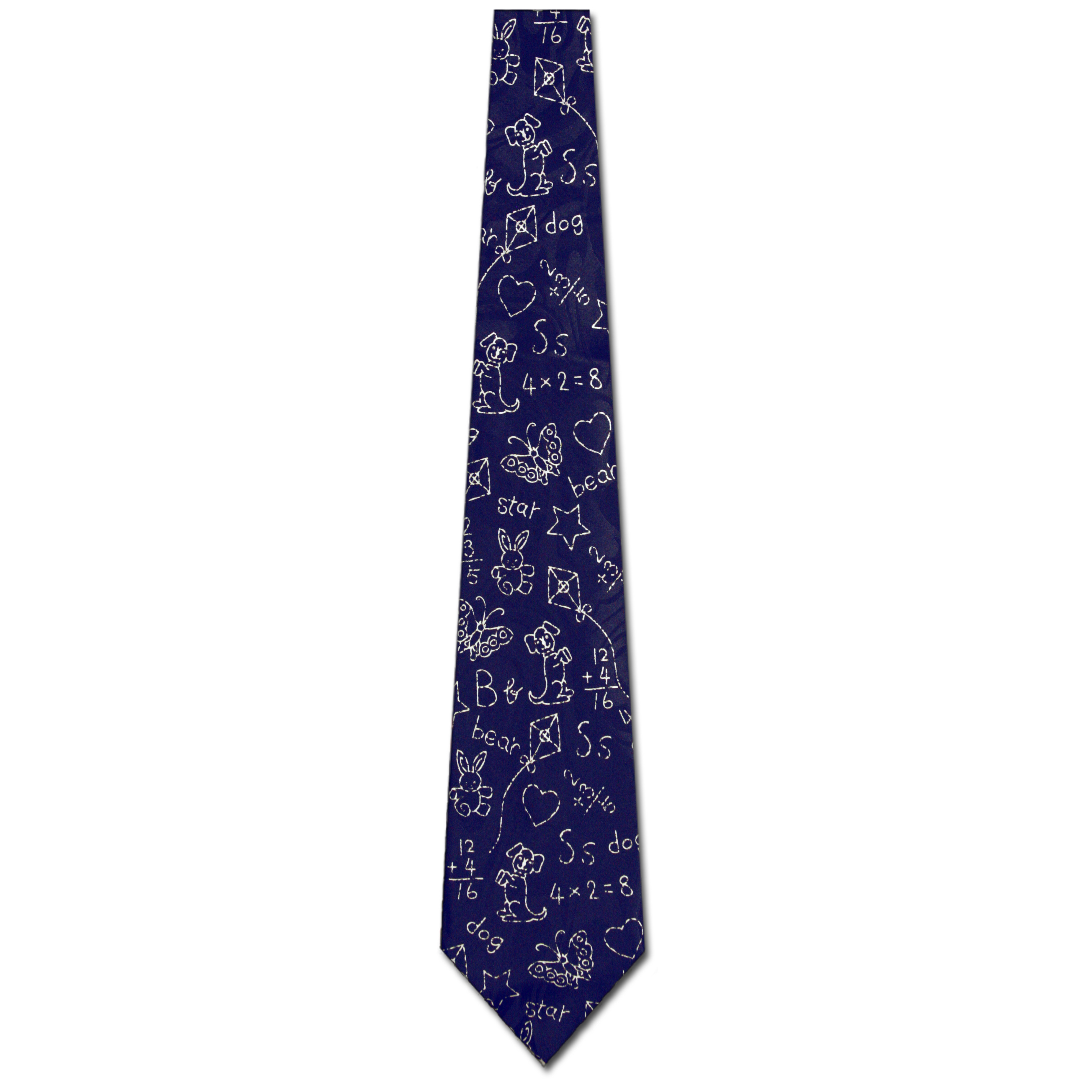 976-102: Childrens Drawings Tie School Kids Teacher Neckties Navy by Steven Harris at Abcties.com