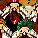 986-100: Turkeys Allover Tie Thanksgiving Turkey Neckties Navy by Steven Harris