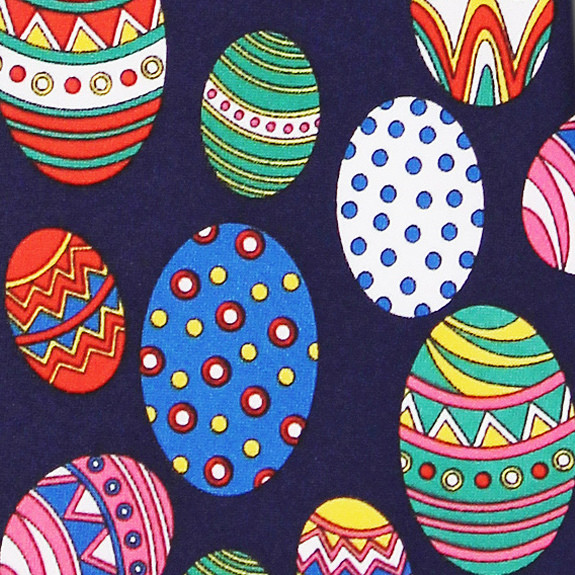 989-102: Easter Egg Ties Pysanka Neckties Navy by Steven Harris