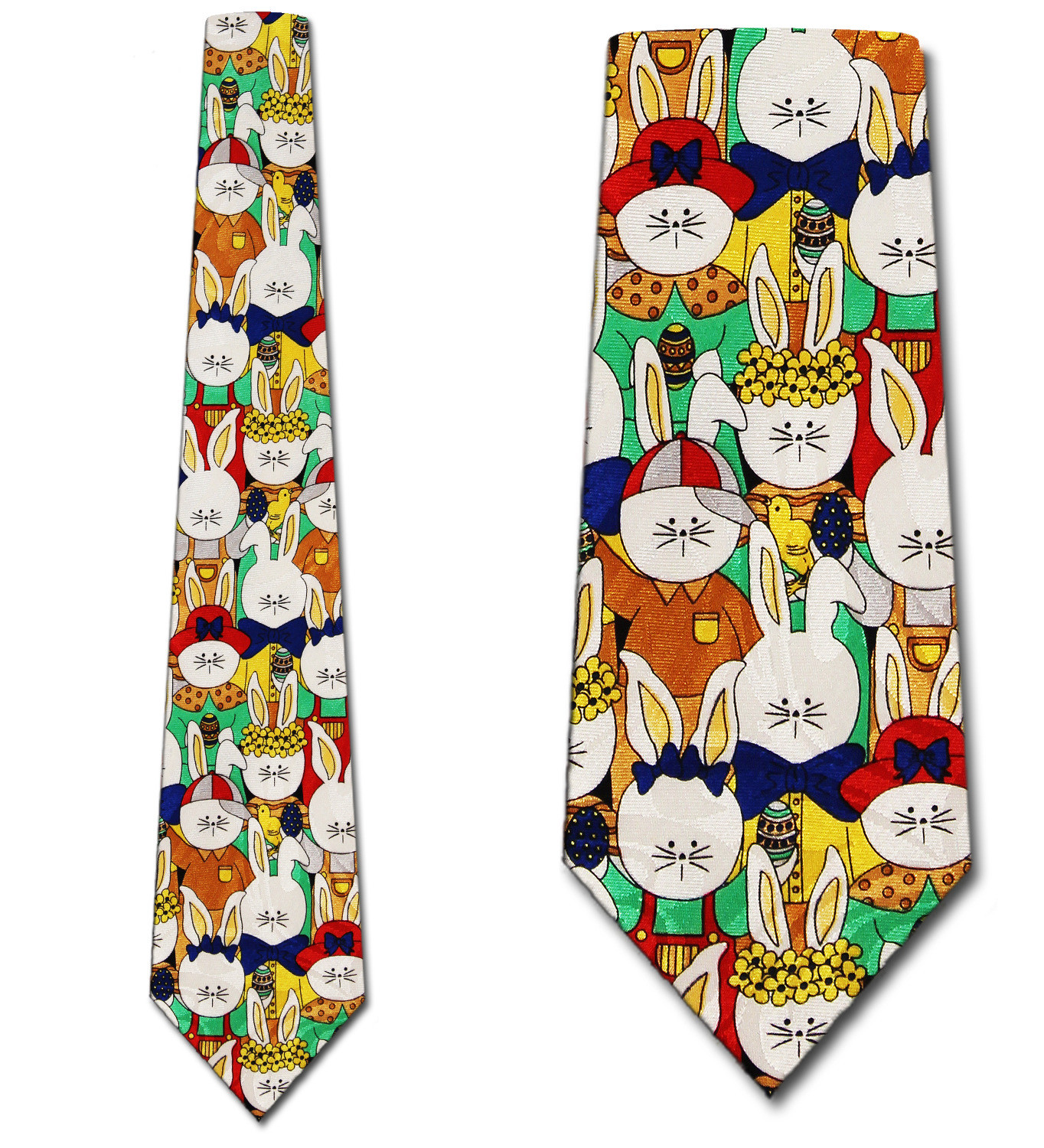 991-102: Easter Bunny Ties Rabbit Neckties Yellow by Steven Harris