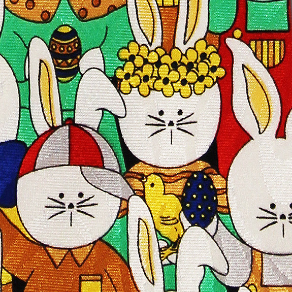 991-102: Easter Bunny Ties Rabbit Neckties Yellow by Steven Harris