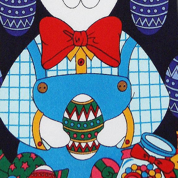 992-102: Big Bunny Ties Easter Eggs Rabbit Neckties Navy by Steven Harris