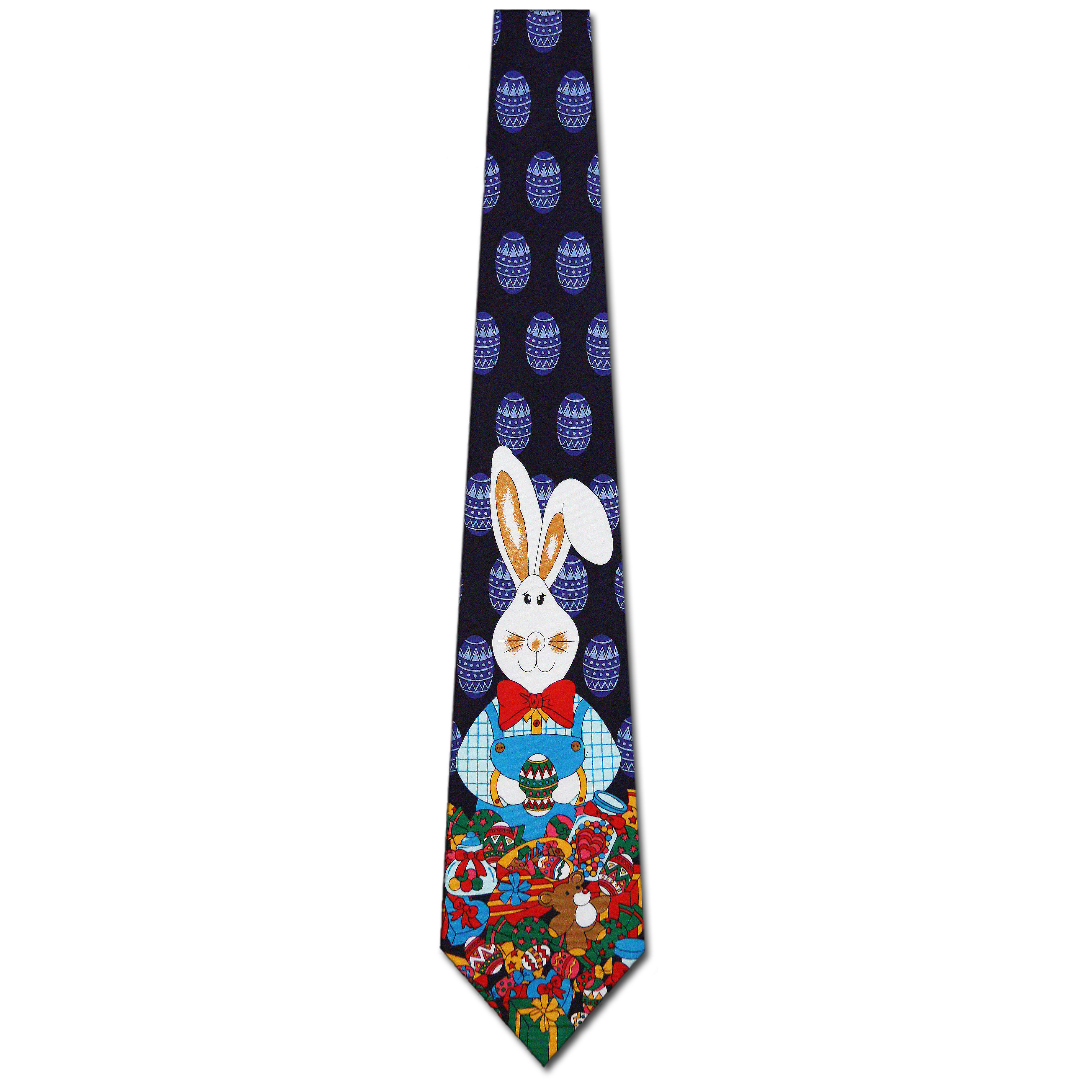 992-102: Big Bunny Ties Easter Eggs Rabbit Neckties Navy by Steven Harris at Abcties.com